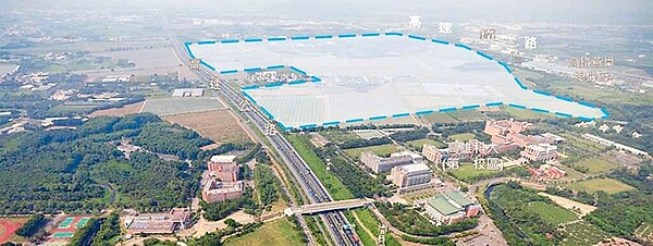 高雄橋頭科學園區為半導體S廊帶重要的節點,高市經發局指出,地質法並未限制地質敏感區開發,目前園區已進入實質建設開發。(高市經發局提供/柯宗緯高雄傳真)