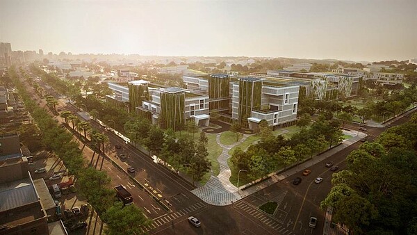 林口工一園區正名為「新北國際AI+智慧園區」, 因應AI產業新科技時代來臨,建構三生一體的全方位科技園區。圖/經濟發展局提供