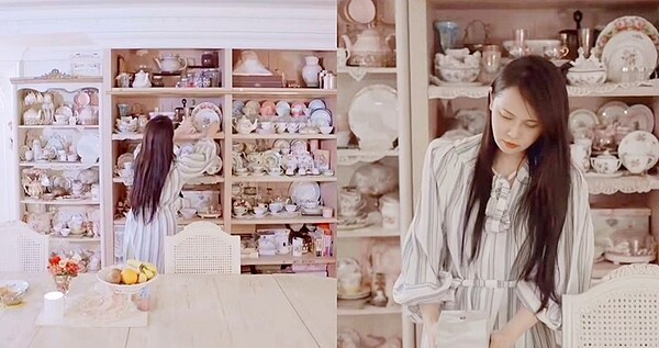 55歲藝人伊能靜近期回台,更大方在社群平台上拍影片分享生活。圖/截自伊能靜抖音