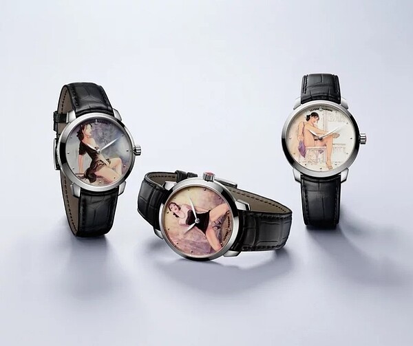 一系列三只鎏金系列米羅馬那哈腕表,透過微繪琺瑯,串連起繪畫與微機械兩項藝術。圖/Ulysse Nardin提供