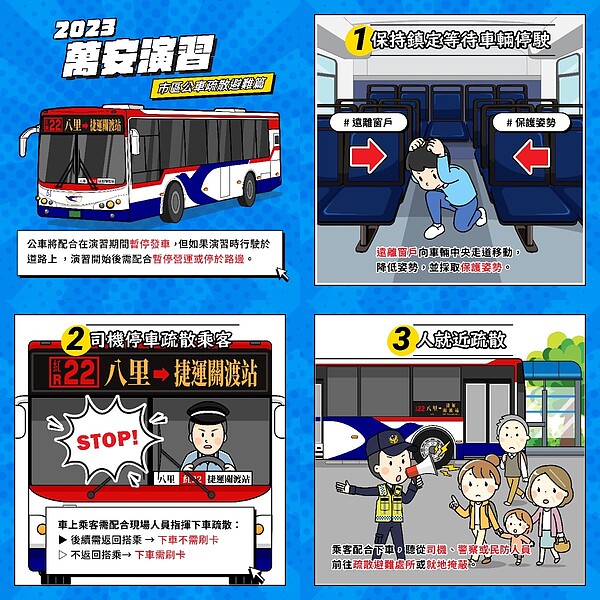 公車萬安演習圖／交通局提供	