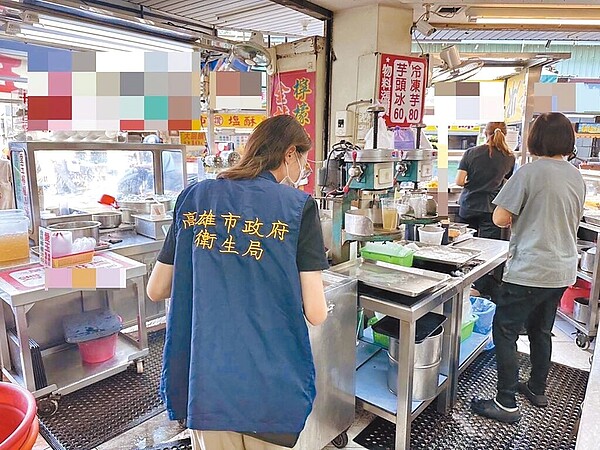 高雄市1家冰店發生食物中毒事件並檢出沙門氏桿菌,市府衛生局18日起擴大啟動轄內冰店專案稽查,19日持續派員執行無預警查檢工作。(高雄市政府衛生局提供)