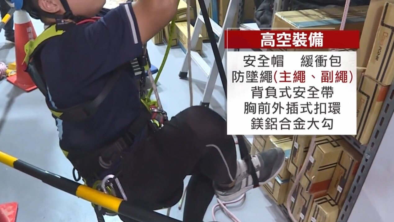 ▼高空裝冷氣作業,師傅都需要證照及完善裝備。(示意圖/東森新聞)