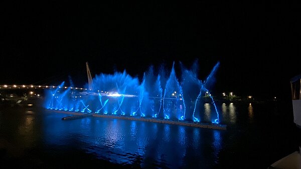 淡水漁人碼頭水舞秀22日登場。圖／新北市政府提供