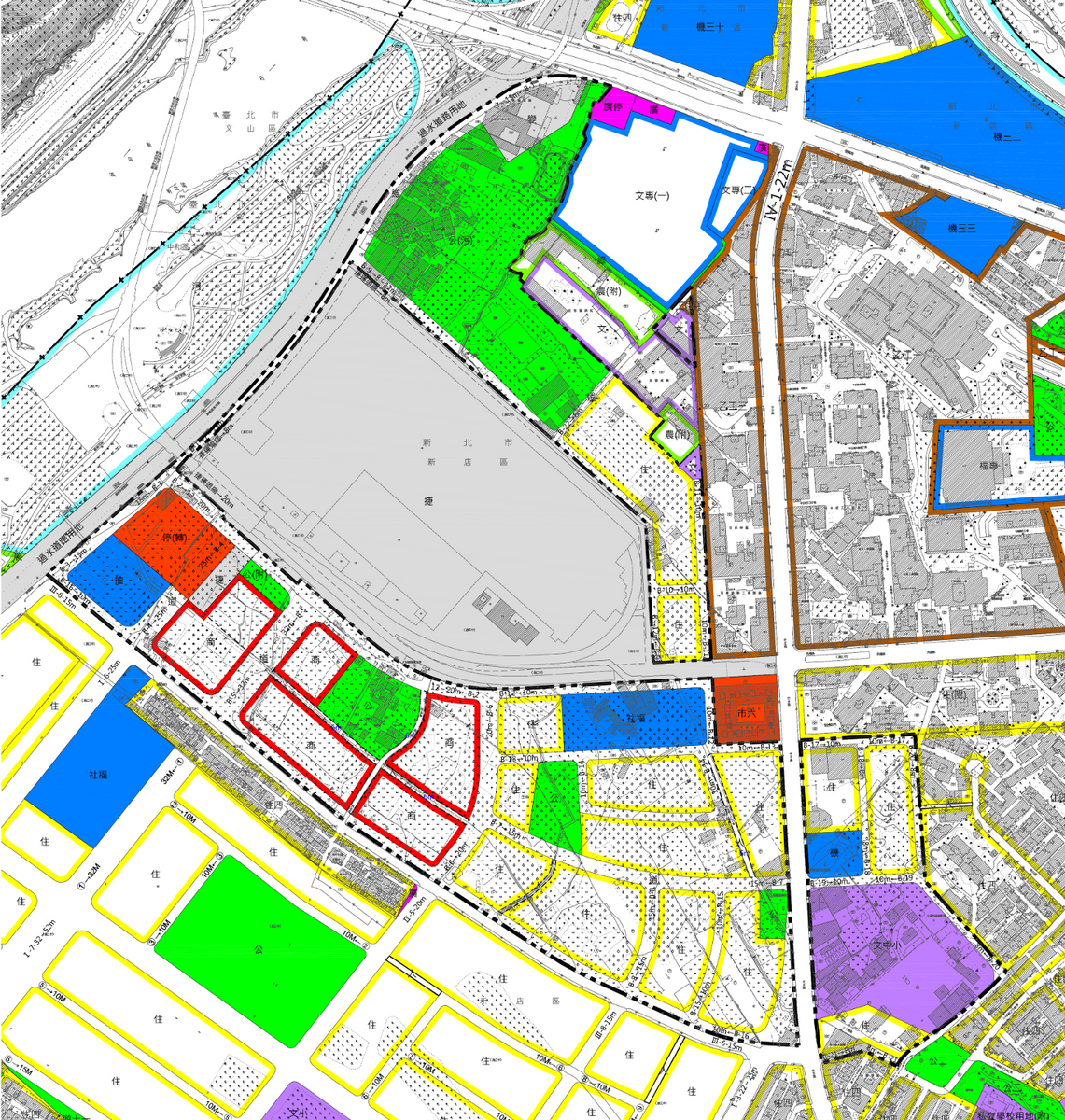 新店十四張B單元都市計畫圖。圖/新北市城鄉局提供