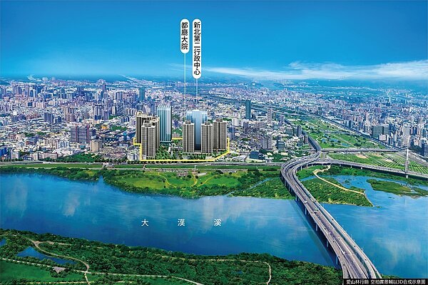 百年一遇市政開發案「都廳大院」,享有水岸、捷運、市政增值利多。圖/都廳大院提供