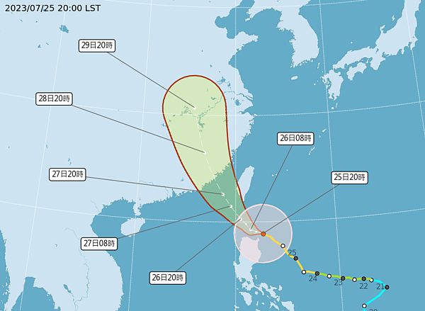 氣象局持續針對今年第五號颱風「杜蘇芮」發布海上、陸上警報。圖／擷取自中央氣象局