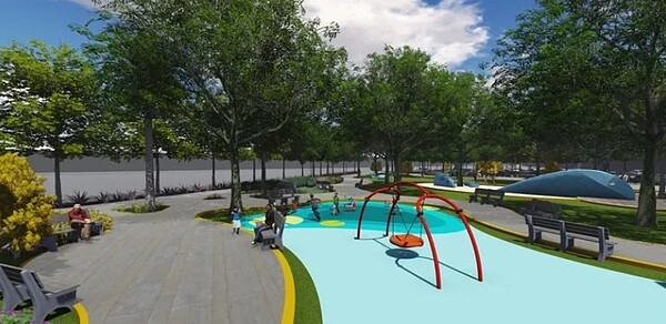 崑大市地重劃打造公園基地也解決的當地淹水問題。圖/地政局提供