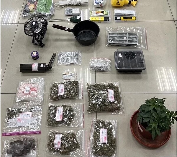 彰化縣警局刑警大隊偵破一起販賣毒品大麻案,遠征新北查獲吳姓男子承租小套房種植大麻,甚至萃取大麻混入巧克力販賣。圖/警方提供