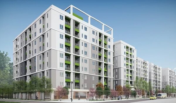 A10基地社會住宅完工模擬示意圖。圖/桃園市住宅發展處提供