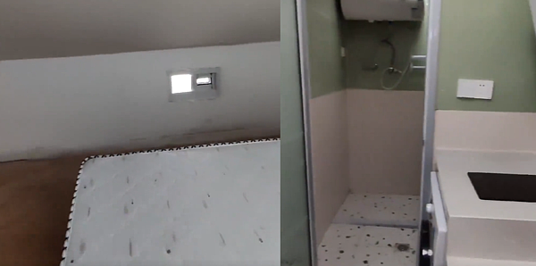 上海一部租房影片顯示,屋內窗戶只有巴掌大。圖/擷自影片