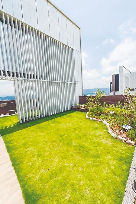 
寶銳綠屋頂的技術關鍵，主要在提供喬木與建築結構之間的有效連結。圖∕林宜蓁
