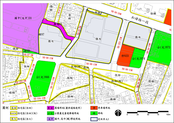 九六新村都更範圍示意圖。圖／台南市政府提供