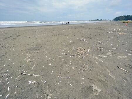 受到杜蘇芮颱風、西南氣流的影響,大量廢棄物漂流上岸,南市環保局與各管理單位從7月1日以來清出219.3公噸海洋廢棄物,但仍清不完。圖為安平漁光島海灘。(洪榮志攝)