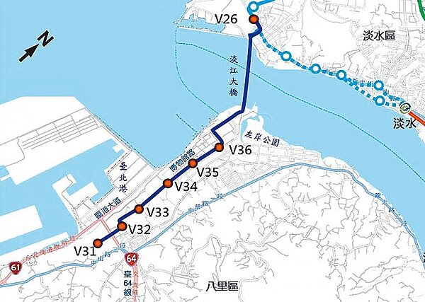 新北市八里輕軌計畫受中央審議程序影響,去年度無法執行相關預算,導致評核從優等退步到丙等。(新北市政府捷運局提供/呂健豪新北傳真)