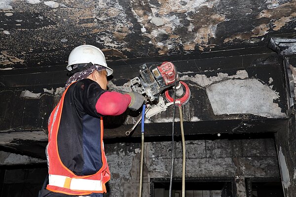 竹北瓦斯受創大樓安全無虞。圖/新竹縣政府提供