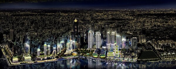 亞灣2.0空拍模擬夜間圖／都市發展局提供