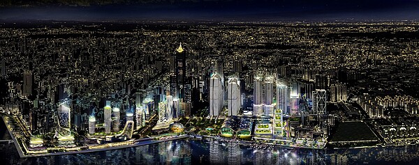 亞灣2.0空拍模擬夜間圖／都市發展局提供