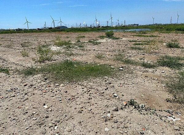 純樸的雲林縣沿海鄉鎮農地最近遭非法傾倒大批土木、營建廢棄建築混合物等。記者陳苡葳/翻攝