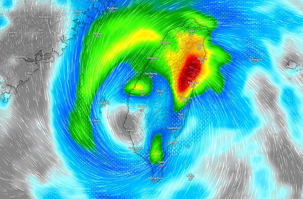 最新歐洲模式,多國預測蘇拉路徑將穿越台灣。圖/取自氣象粉專「台灣颱風論壇|天氣特急」