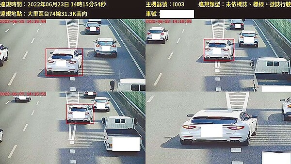 台中科技執法,全天候偵測違規車輛,闖紅燈、不停讓行人、任意變換車道或不依規定轉彎等全無所遁形。圖/台中市警察局提供