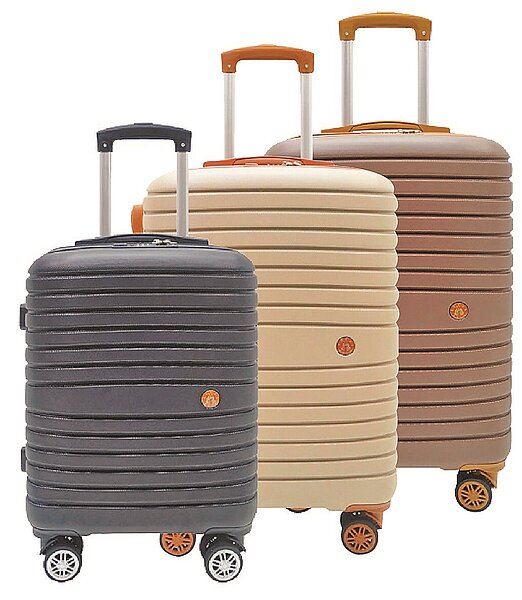 愛買新古典ABS加大防爆拉鍊硬殼箱16吋,8月30日特價1399元。(愛買提供)