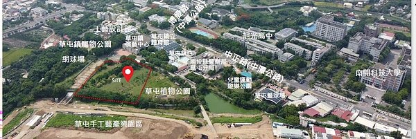 草屯全民運動館場館地址確定設於草屯植物公園旁空地。圖/南投縣政府提供