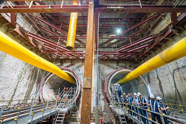 捷運綠線首段隧道完成貫通。圖／桃園市政府提供