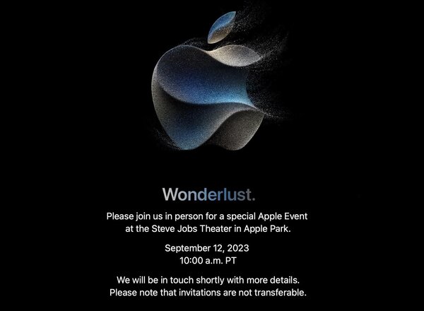 蘋果正式發出今年秋季發表會活動邀請函，將於台灣時間9月13日凌晨1點登場。圖／蘋果提供