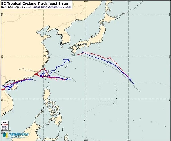 路徑再度修正,愈往南對台灣南北的衝擊會有顯著不同改變。圖/取自「氣象達人彭啟明」臉書粉專