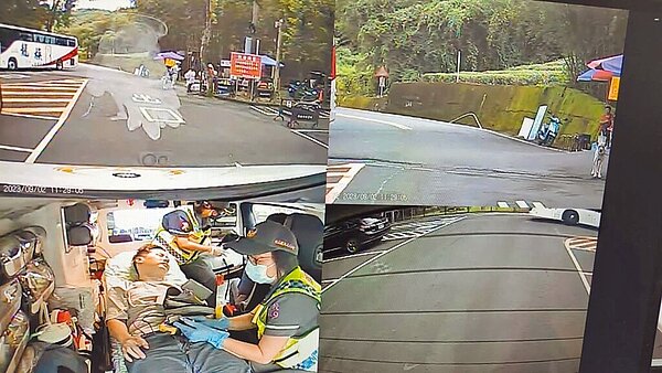 南投縣消防局2日接獲民眾遭蜂螫報案，立即派員前往救援並護送傷者就醫。圖／南投縣消防局提供