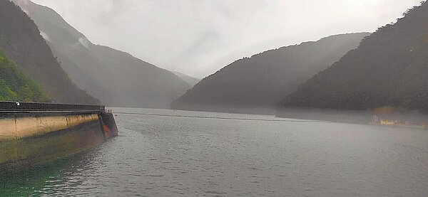 受海葵颱風影響,德基水庫進流量大增,蓄水率4日升至91.54%。(大甲溪發電廠提供/陳淑娥台中傳真)