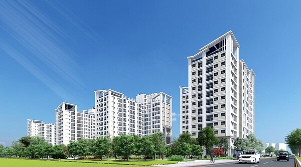 岡山區大鵬九村社會住宅模擬圖/新工處提供