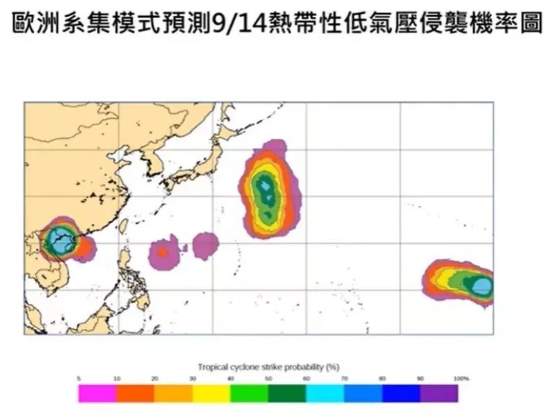 賈新興說，觀察周三至周四熱帶性低氣壓生成的機率。圖／取自「Hsin Hsing Chia」YouTube頻道