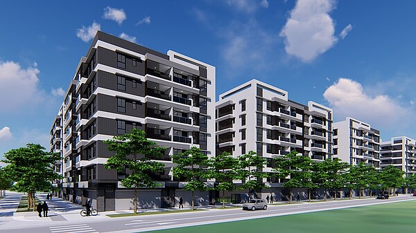 桃園航空城安置住宅共11個街廓50棟1,925戶,預計2024年9月起陸續完工、驗收,今年底將推出實品屋供民眾參觀。 圖/桃園市都發局提供