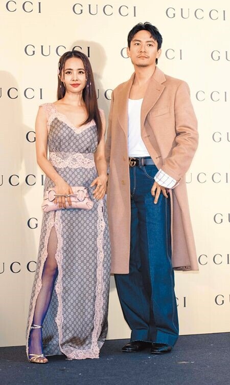 
蔡依林（左）、張震一同出席GUCCI 台北101旗艦店開幕活動。（吳松翰攝）
