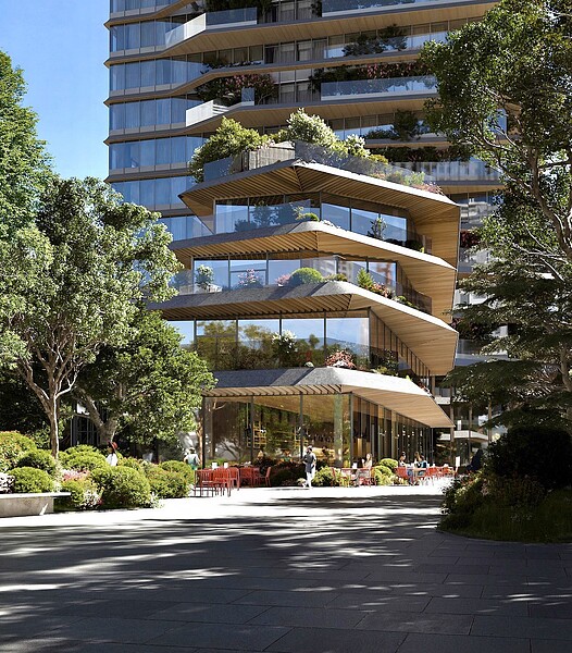 「聯聚中維大廈」標榜與國際建築大師隈研吾首次攜手合作。圖/聯聚建設提供