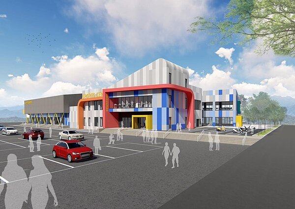 苗栗市全民運動館示意圖/苗栗縣府提供