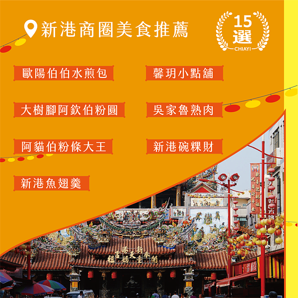 文觀局整理新港15家在地銅板小吃名單。圖/嘉義縣文觀局提供