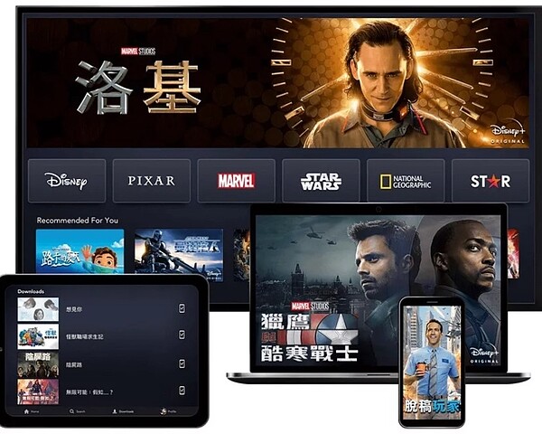 Disney+標準方案的可同時收看裝置降為2台。圖/華特迪士尼公司提供