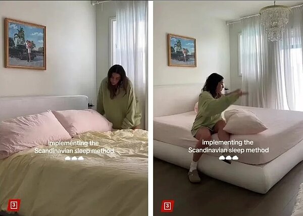 艾瑞卡說這種睡眠方式能夠「挽救婚姻」。圖擷自TikTok