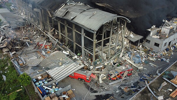 明揚國際科技公司9月22日發生火災爆炸事件,釀9死1失聯逾百人傷。記者劉學聖/攝影