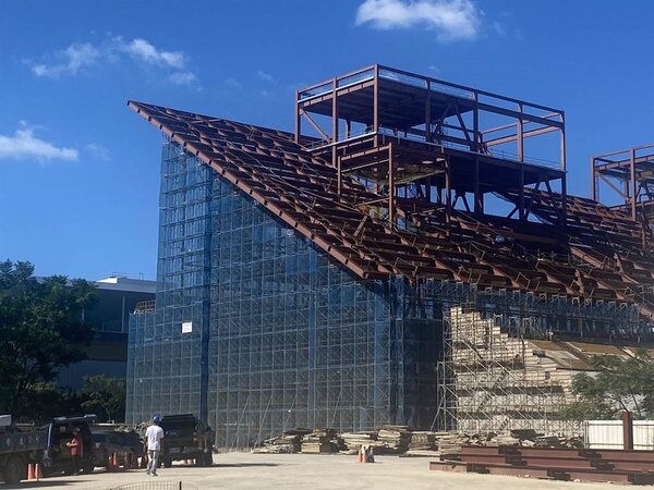 桃園市立美術館工期延宕，預計要2026年才會完工。。圖／桃園市工務局提供
