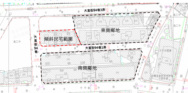 都更範圍示意圖。圖/台北市都更處提供
