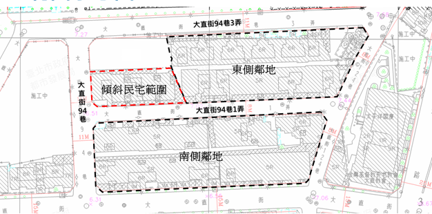 都更範圍示意圖。圖／台北市都更處提供