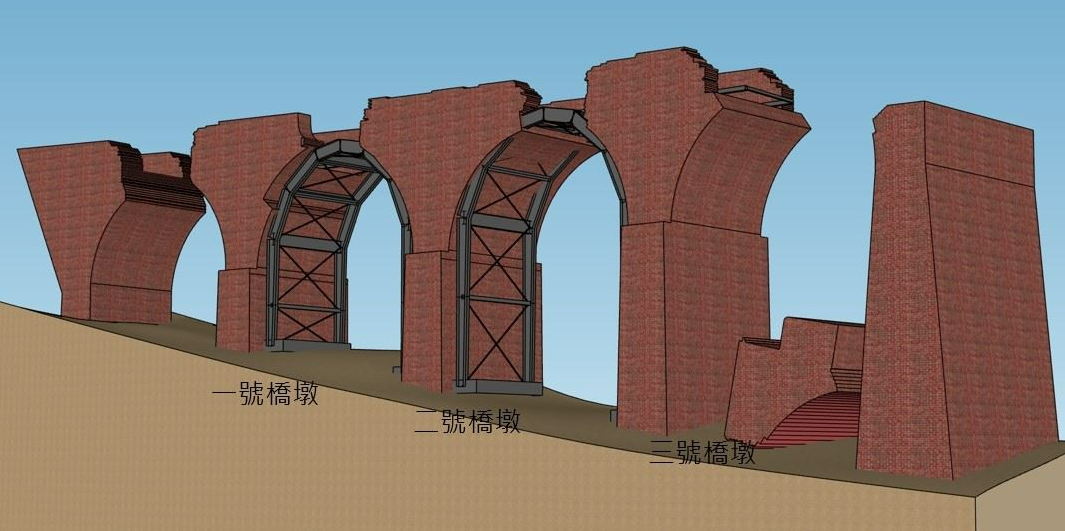 難擋強震!古蹟「龍騰斷橋」嚴重受損 緊急加固5/8完工 龍騰斷橋緊急加固工程。圖/苗栗縣政府提供