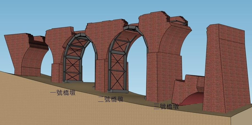 龍騰斷橋緊急加固工程。圖／苗栗縣政府提供