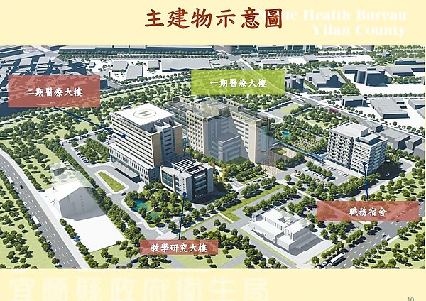 宜蘭縣政府已核准陽明交通大學附設醫院第2期擴建計畫建照，預計2026年6月完工啟用。（宜蘭縣衛生局提供／吳佩蓉宜蘭傳真）