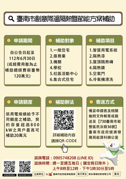申請期限於6月30日前截止,若補助款用罄即截止受理。圖/台南市經濟發展局提供