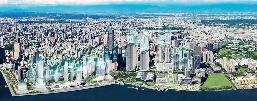 「亞灣2.0」計畫規劃27.8公頃的水岸廊帶打造企業旗艦中心聚落，成為企業國際門戶及新南向據點。圖／高市府經發局提供